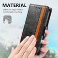 Leather Wallet Magnetic Flip Stand Case for iPhone 17 Pro Max 16 15 14 13 12 11 Black by Merch Section