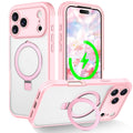 Clear Magnetic Ring Stand Case with Screen Protector for iPhone 17 Pro Max Air 16 15 14 13 by Merch Section