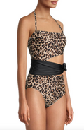 DKNY Suntan Printed Cut-Out Bandeau One-Piece Swimsuit, Us 14 by Vanessa Jane