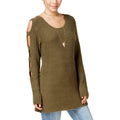 Crave Fame by Almost Famous Ladder-Sleeve Sweater, Soft Olive, Size Extra Large by Vanessa Jane