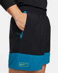 Nike Mens Clash Black Lined Stretch Logo Graphic Classic Fit Wicking Shorts by Vanessa Jane