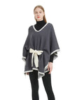 Save the Ocean Sustainable Belted Pullover Poncho by Vanessa Jane