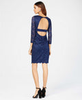 Sequin Hearts Juniors Open-Back Lace Bodycon Dress, Navy, Medium by Vanessa Jane