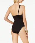 Kenneth Cole Reaction Embellished One-Shoulder Tummy-Control Swimsuit, Large by Vanessa Jane