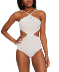 Bar III High-Neck Crochet Monokini Swimsuit by Vanessa Jane