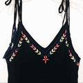 Aqua Tie-Strap Embroidered Shift Dress, Black Multi, XS by Vanessa Jane