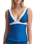 DKNY Colorblocked Tankini Top Adjustable Tankini by Vanessa Jane