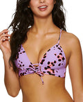 Hula Honey Juniors True Spots Lace-Up Midkini Push-Up Bikini Top by Vanessa Jane