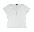 Freshman Juniors Textured Hook & Eye Henley Top by Vanessa Jane