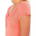 Bebe Logo Lace Plunge Bodysuit, Peach, Size Medium by Vanessa Jane
