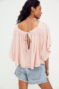 Free People Sunsetter Linen Blend Top by Vanessa Jane