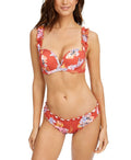Sundazed Terracotta Skye Floral Bra-Sized Bikini Swim Top by Vanessa Jane