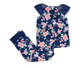 Charter Club Lace Trim Floral Short Sleeve Top and Pants 2-PC Pajama Set by Vanessa Jane