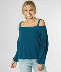 Free People Sistine Hacci Cold Shoulder Knit Top by Vanessa Jane