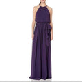 Anthropologie Donna Morgan Alana Purple Amethyst Halter Gown Size 8 by Vanessa Jane