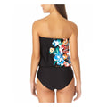 Anne Cole Womens Swimwear Black Blouson One-Piece Floral by Vanessa Jane