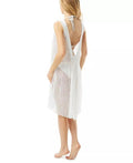 Carmen Marc Valvo White Sequin High-Neck Swim Dress Cover-Up, Size XL by Vanessa Jane