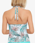 Salt + Cove Womens Printed Removable Cups V Neck Tie Halter Tankini by Vanessa Jane