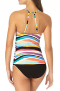 Anne Cole Womens Striped Removable Cups Halter Tankini Top by Vanessa Jane