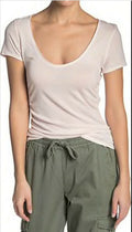 Free People Womens Sonnet Ruched Scoop Neck T-Shirt by Vanessa Jane