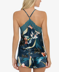 Linea Donatella Women S Floral Satin Cami & Shorts Lingerie 2PC Set, Size Small by Vanessa Jane
