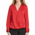 Dkny Hammered Satin Twist-Front Blouse, Size Medium by Vanessa Jane