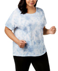 Ideology Womens Plus Size Crisscross Back Short Sleeve Top, Size 1X by Vanessa Jane