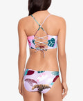 Salt + Cove Just Fronds Lace-Back Midkini Swim Top, Size Medium by Vanessa Jane