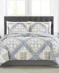 Pem America Trinity Reversible Medallion Comforter Set – Full/Queen – Gray, Gold by Vanessa Jane