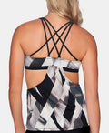 Reebok Tankini Tops Cutout Strappy-Back Tank, Size Medium by Vanessa Jane