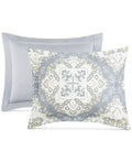 Pem America Trinity Reversible Medallion Comforter Set – Full/Queen – Gray, Gold by Vanessa Jane