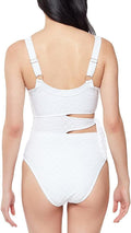 Jessica Simpson Womens Eyelet Asymmetrical Removable Cups Adjustable Tie by Vanessa Jane