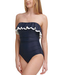 Tommy Hilfiger Solid Ruffle Strapless One-Piece Swimsuit by Vanessa Jane
