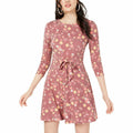 Be Bop Womens Floral Print Jewel Neck Casual Dress,Size Large by Vanessa Jane