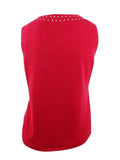 Kasper Womens Embellished Scoop-Neck Shell by Vanessa Jane
