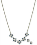 Charter Club Silver-Tone Crystal Cluster Collar Necklace and Stud Earrings Set by Vanessa Jane