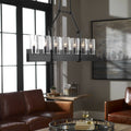 Uttermost Pinecroft 7 Light Island Linear Pendant in Burnished Bronze, 47.25 in. by Vanessa Jane