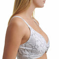 DKNY Snake-Print Twist-Front Bikini Top Pearl Gray White by Vanessa Jane