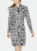 Charter Club Women's Quarter-Zip Printed Shift Dress ,Medium by Vanessa Jane