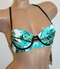 Hula Honey Torrid Tropics Palm Print Push Up Bikini Top, Size X-Small by Vanessa Jane