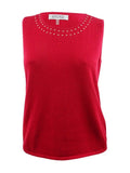 Kasper Womens Embellished Scoop-Neck Shell by Vanessa Jane