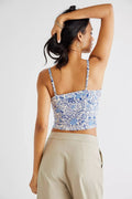 Free People Back on Track Printed Cropped Cami Top by Vanessa Jane