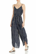 Aqua Womens Striped Wide-Leg Jumpsuit by Vanessa Jane
