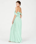 Sequin Hearts Juniors Off-The Shoulder Gown Sage by Vanessa Jane