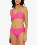 Hula Honey Juniors Zippered High-Waist Bikini Bottoms, Size Large by Vanessa Jane