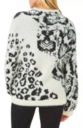 Vince Camuto Womens Animal Print Jacquard Fuzzy Sweater, Size XL by Vanessa Jane