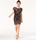 Jump Womens Black Jewel Neck Body Con Cocktail Dress by Vanessa Jane