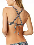 Sundazed Black Tribal Print Harper Bra-Sized Underwire Strappy Bikini Top by Vanessa Jane