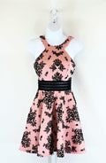 City Studios Juniors Velvet Printed Illusion Dress, Size 3 by Vanessa Jane