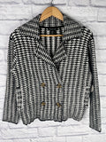 RACHEL ZOE Womens Black White Soft Sweater Blazer, Size Medium by Vanessa Jane